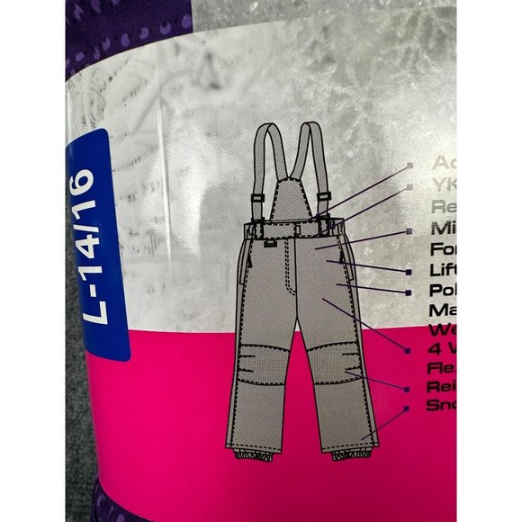 NWT 32 Degrees Girls Snow Ski Pants Size 14/16 Purple Weatherproof - Picture 5 of 6